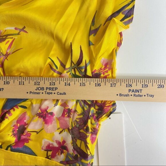 Julia Jordan Flutter Sleeve Tie Front Midi Dress Yellow Floral Size 6 - Picture 9 of 9